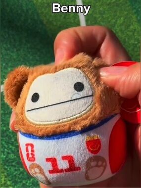 Squishmallows Benny Plush in Brown, White, Red and Blue